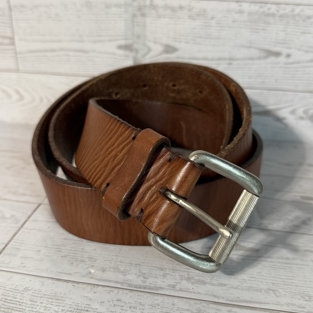Wilson's Leather Belt Men's Sz 42 Brown Classic Capsule Silver Tone Brass Buckle